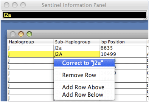Example of a correction in Error Sentinel