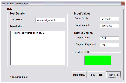 Screenshot of Test Driven Development tool