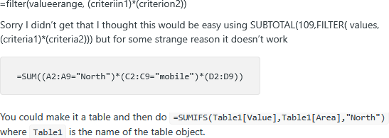 Example formulae
