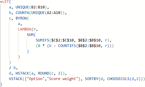 LET and LAMBDA example
