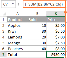 Excel array formulas, functions and constants - examples and guidelines