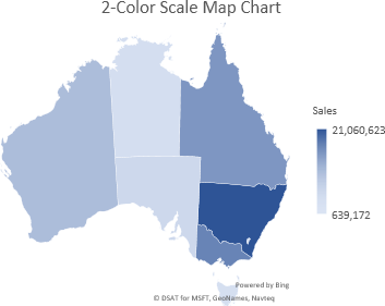 Excel map charts