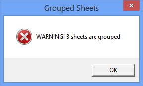 Warning for grouped sheets