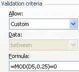 Using Data Validation to force a decimalized numeric entry